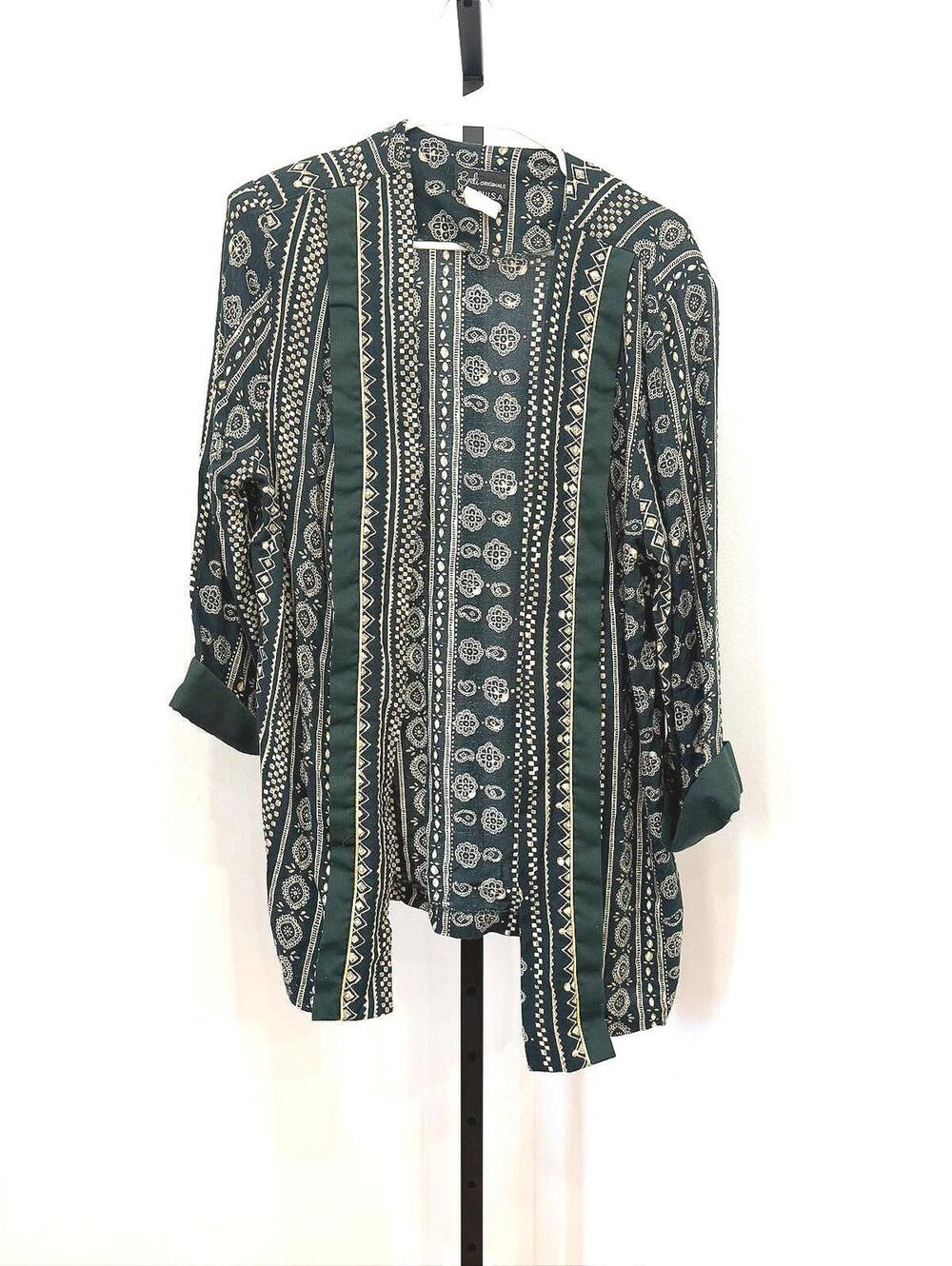 Breli Originals Size 14 Long Sleeve Patterned Button-Up Shirt